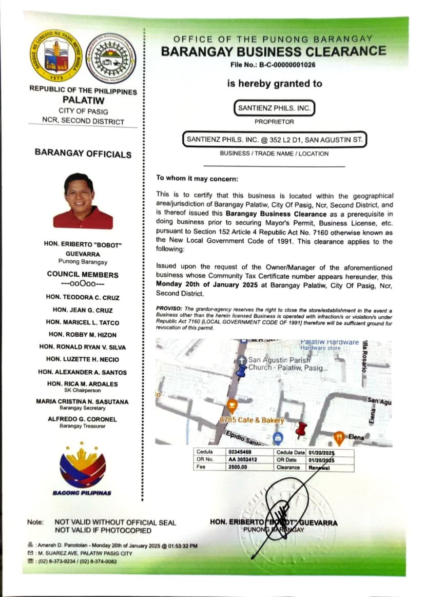 Barangay Business Clearance